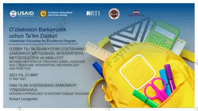 o'zbek tili va adabiyotni o'qitishning zamonaviy metodikasi integratsiya, metodologiya va amaliyot — PPTX