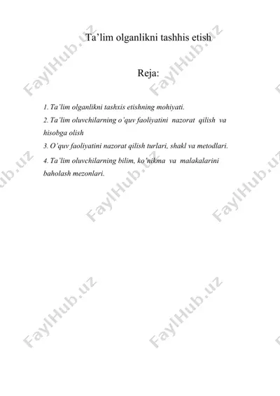 ta’lim olganlikni tashhis etish — DOCX