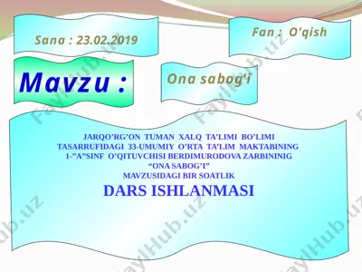 berdimurodova zarbi viloyatga ommalashtirish — PPTX