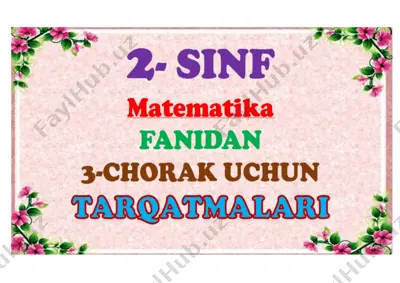2-mmatematika tarqatma 3-chorak 2021 uchun — DOCX