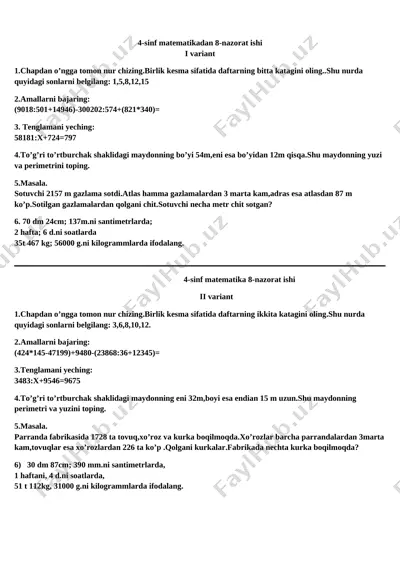 4-sinf 8-nazorat ishi — DOCX