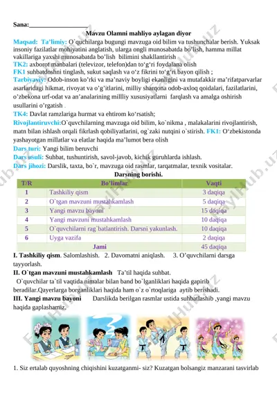 2-sinf tarbiya — DOCX