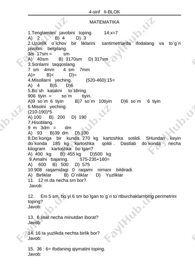 4-sinf 2-blok — DOCX