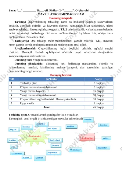 2-sinf atrofimizdagi olam — DOCX