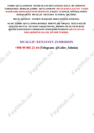 2-sinf tarbiya — DOCX
