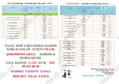 2-sinf ish reja 2020-2021 yangi re — DOCX
