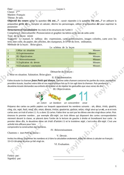 2-sinf fransuz tili ii-chorak — DOCX