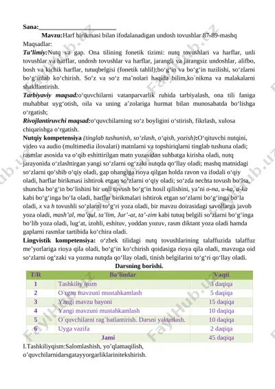 2-sinf ona tili 2-chorak tayyor pechat to'liq — DOCX