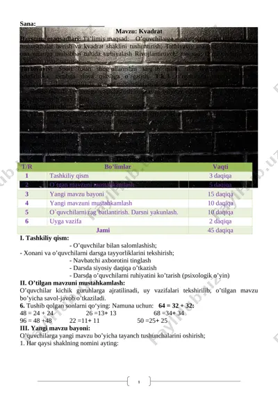 2-sinf matematika 2-chorak tayyor pechat to'liq — DOCX