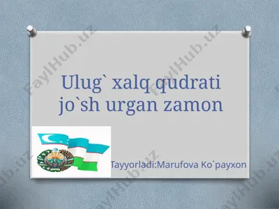 tarbiyaviy soat — PPTX