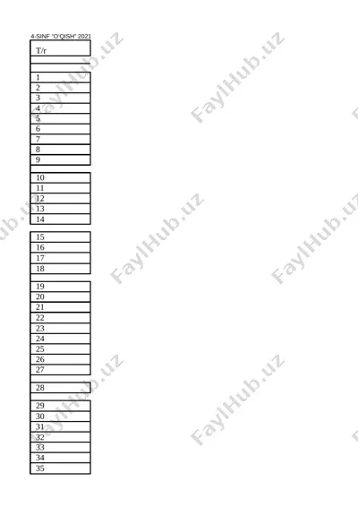 4-sinf umumiy exel — XLSX