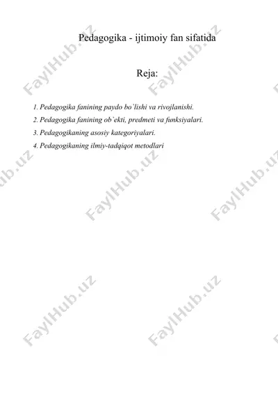 pedagogika - ijtimoiy fan sifatida — DOCX