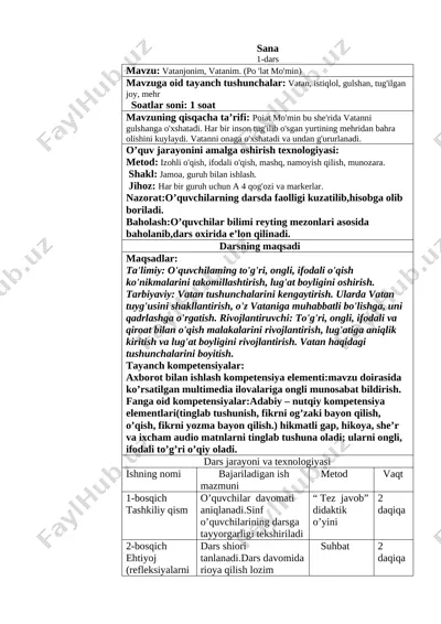 2-sinf o'qish (konspekt) (3) — DOC