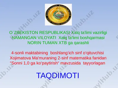 xojimatova ma'mura matematika — PPTX