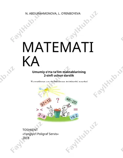 2- sinf matem kitob — DOCX