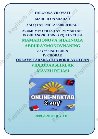 2-sinf onlayn reja sh.mamadjonova — DOCX