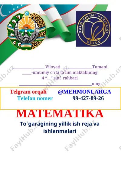 4-sinf mmatematika to'garak 68-s 2021-2022 — DOC