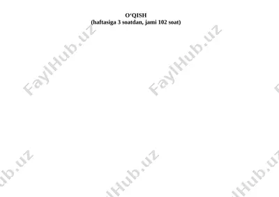 4-sinf yillik ish reja — DOCX