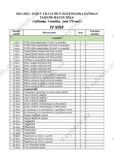 4-sinf matematika — PDF