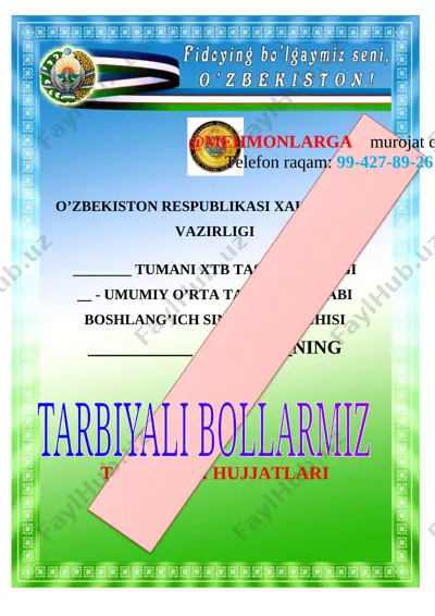 4-sinf ttarbiya fani to'garak 2021 — DOCX