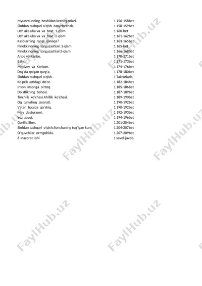 o'qish 4 chorak — XLSX