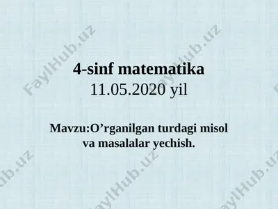4-sinf matematika mavzu;takrorlash d.qayumova — PPTX