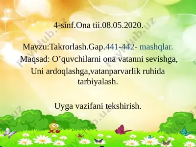 4- sinf ona tili mavzu; gap.441-442- mashqlar d.qayumova — PPTX