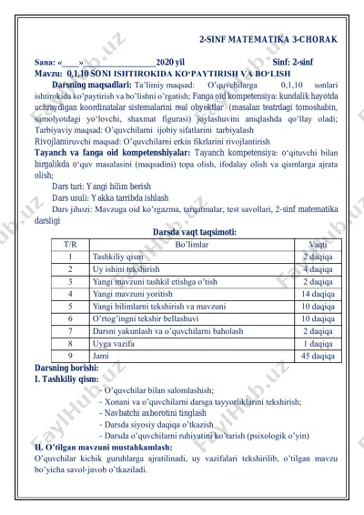 pechat 2-sinf matematika 3-chorak — PDF