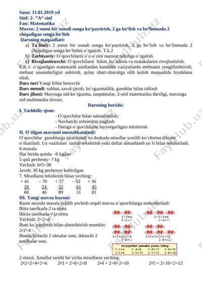 matem 2- chorak — DOC