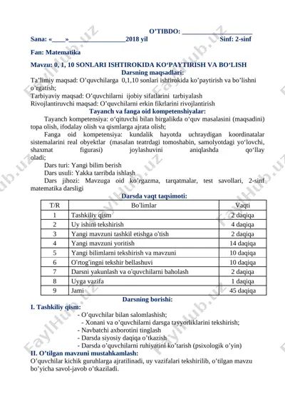 2-matem 3-chorak tayyor — DOCX