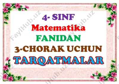 4-matematika 3-chorak tarqatma 2021 — DOCX