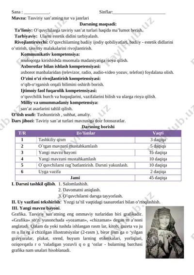 4-sinf tasviriy san'at — DOCX