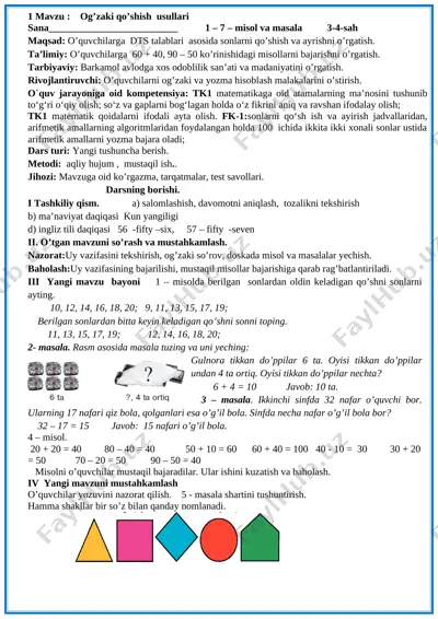 2-sinf-mat-i-ch-mavzusi-yangi — DOCX