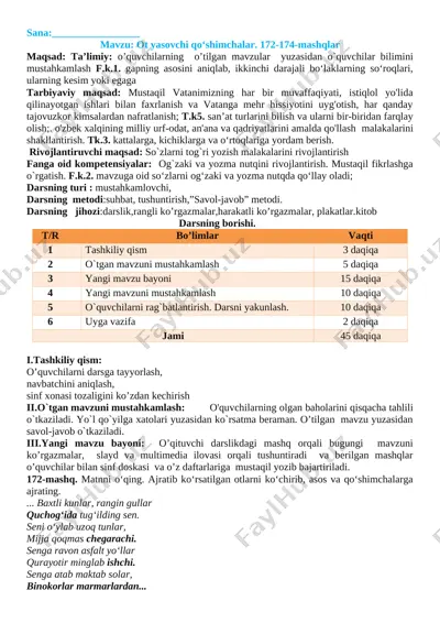 4-sinf ona tili iii-chorak — DOCX