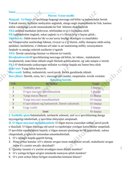 tarbiya_4_sinf_tig`izlashtirilgan_konspekt_2020_2021_o`quv_yili — DOCX