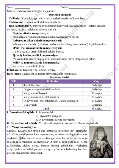4-sinf tasviriy san'at — DOCX
