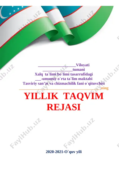 yillik ish reja tasviriy san'at 2020-2021 yangi — DOCX