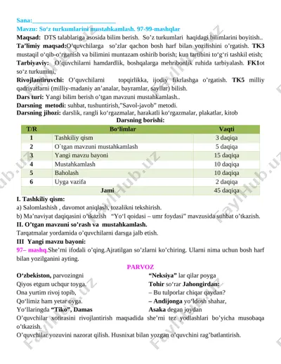4-sinf ona tili 2-chorak tayyor pechat to'liq — DOCX