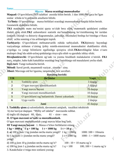 4-sinf matematika 2-chorak tayyor pechat to'liq — DOCX
