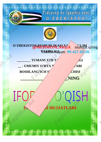 4-sinf o'qish to'garak 2020-2021 — DOCX