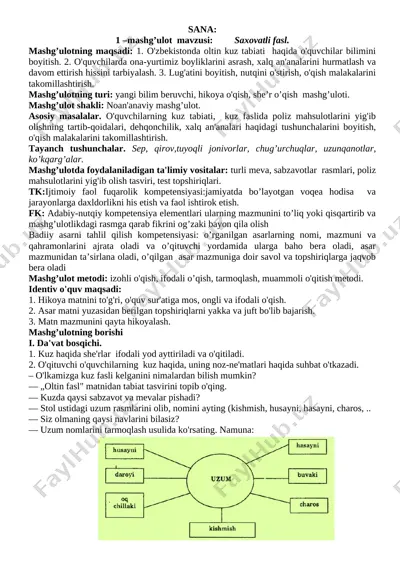 4-sinf o'qish to'garaki — DOCX