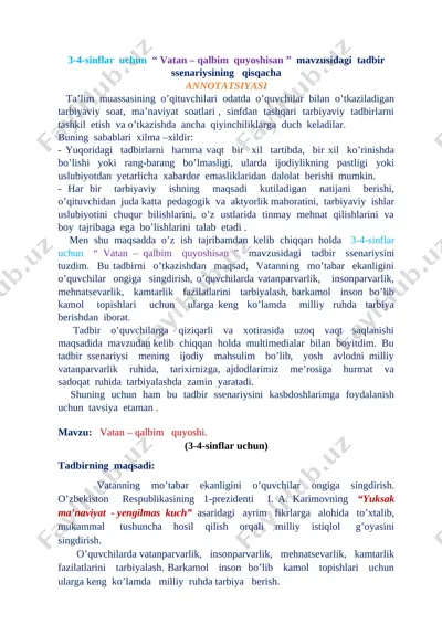 vatan- qalbim quyoshisan — DOCX