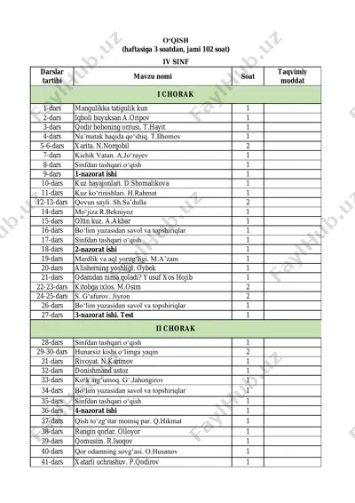 4-sinf o‘qish — PDF