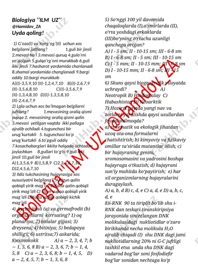biologiya 'ilm uz' @hamidov_za 2020.03.26 — DOCX