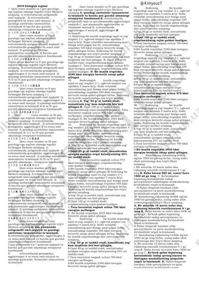 biologiya 100% li xxx bo'lishi mumkin — PDF