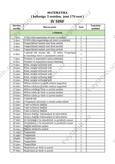 4-sinf matematika — PDF