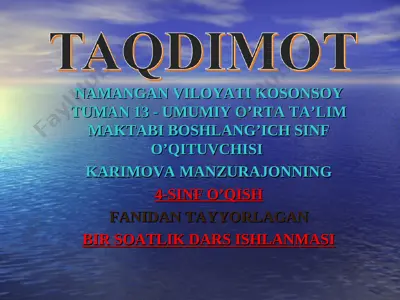 4-sinf karimova manzura — PPT
