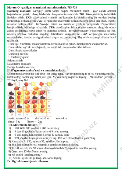 4-sinf matem 4-chorak+++ — DOCX