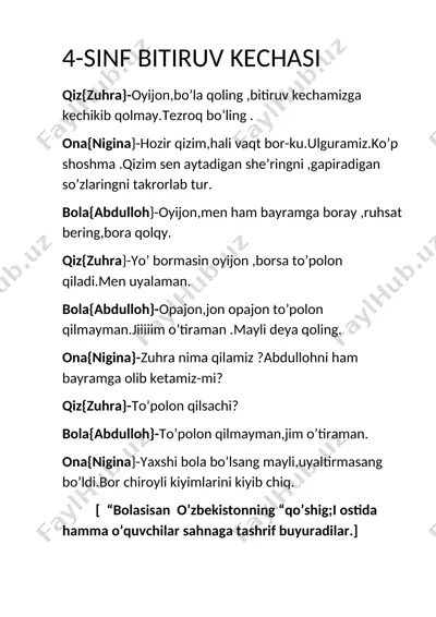 4-sinf bitiruv — DOCX