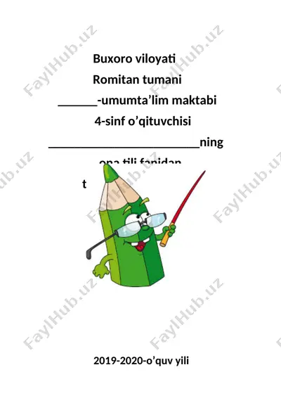 4-sinf ona tili 3-choralk yillik ishlanma — DOC